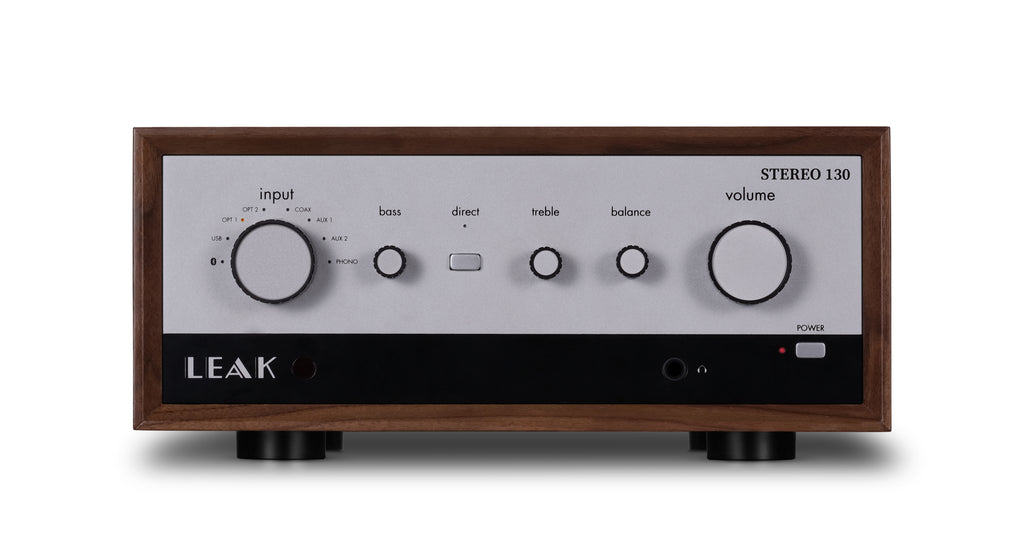 Leak Stereo 130 Walnut view of faceplate 