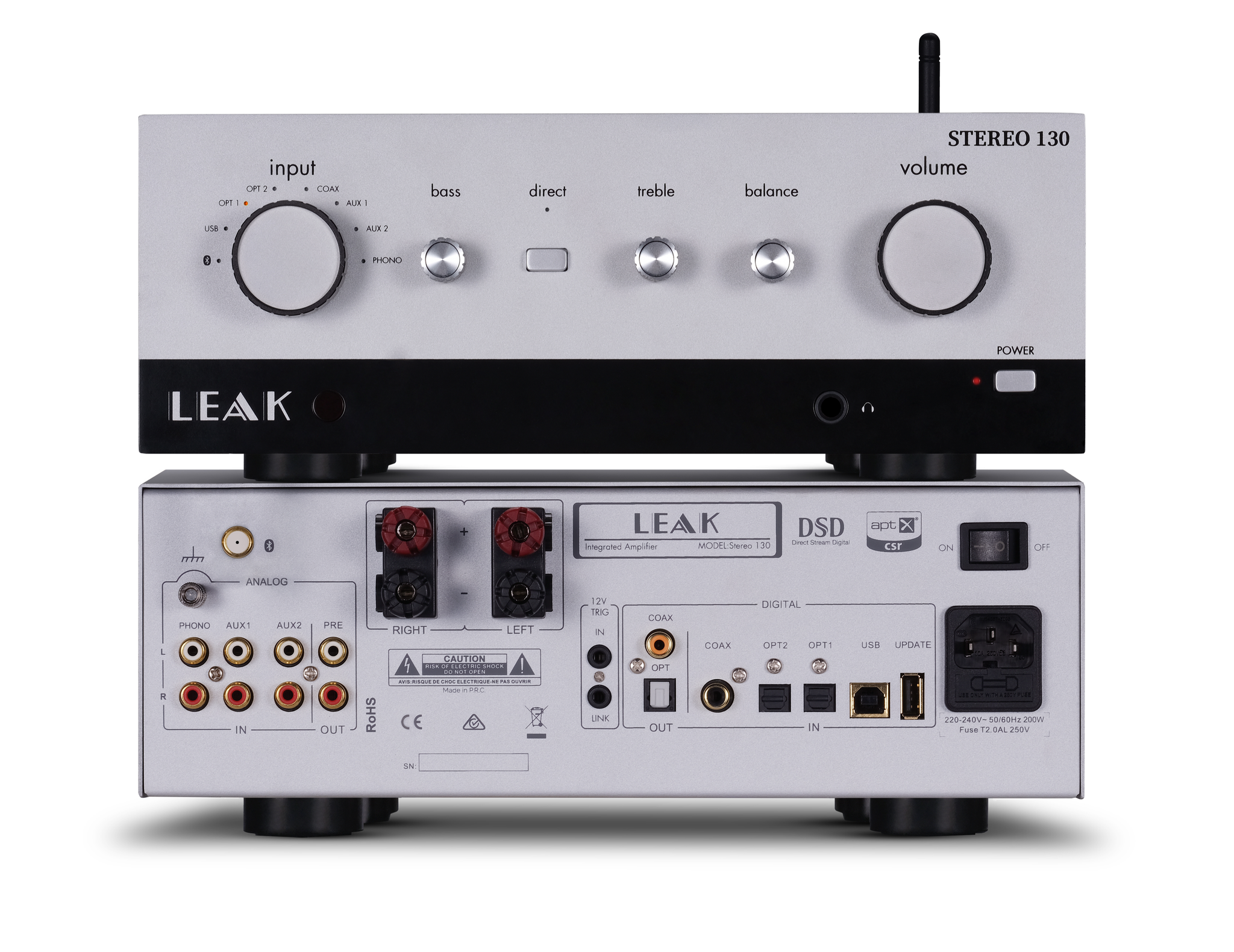 Stereo 130 Integrated Amplifier In Silver – Leak Audio Stereo 130 Integrated Amplifier In Silver – Leak Audio