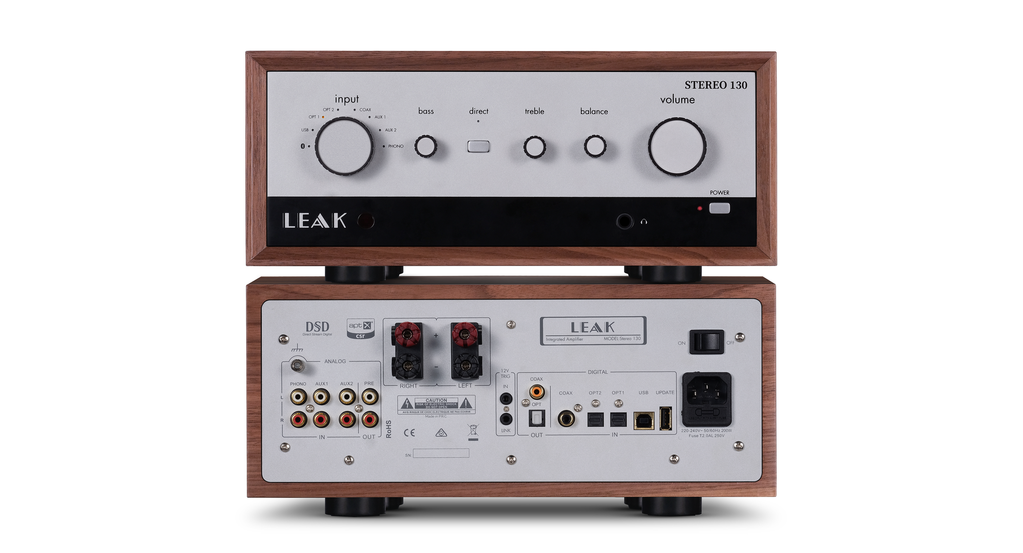 LEAK Audio - Stereo 130（ウォールナット）（USB/DAC内蔵・プリメイン